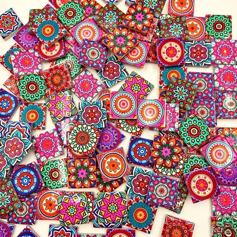 Ceramic Tile Blank - Mosaïque céramique imprimée Mandala 150/300g par