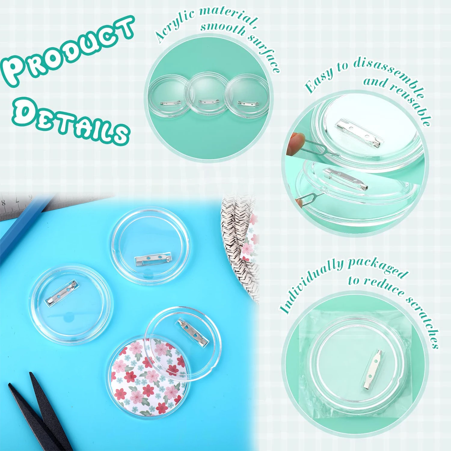 5-20 pièces boutons vierges av - Button Badge Blank avis et prix