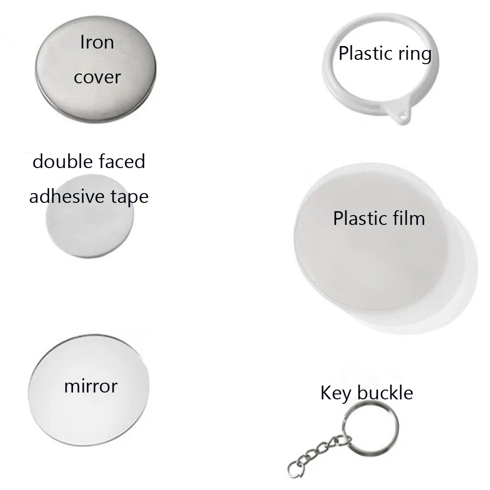 Nouveau 100 pièces porte-clés  - Button Badge Blank avis et prix