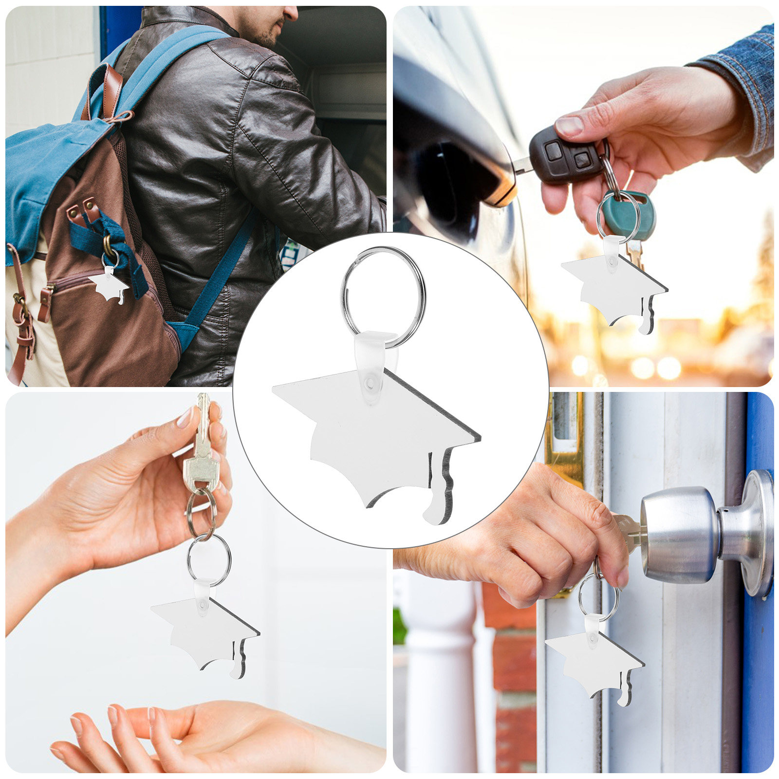 8 pièces de porte-clés en form - Hat Sublimation Blank avis et prix